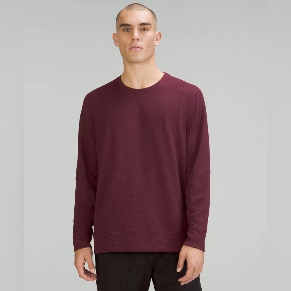 Lululemon Men's Shift Stitch‎ Crew Pullover Cassis M Gym Workout Casual Winter